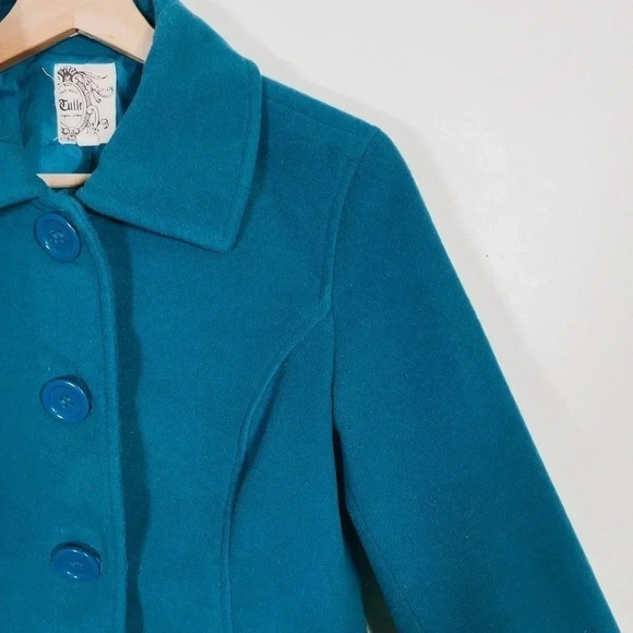 TULLE | TEAL BUTTON  COAT - Picture 4 of 11